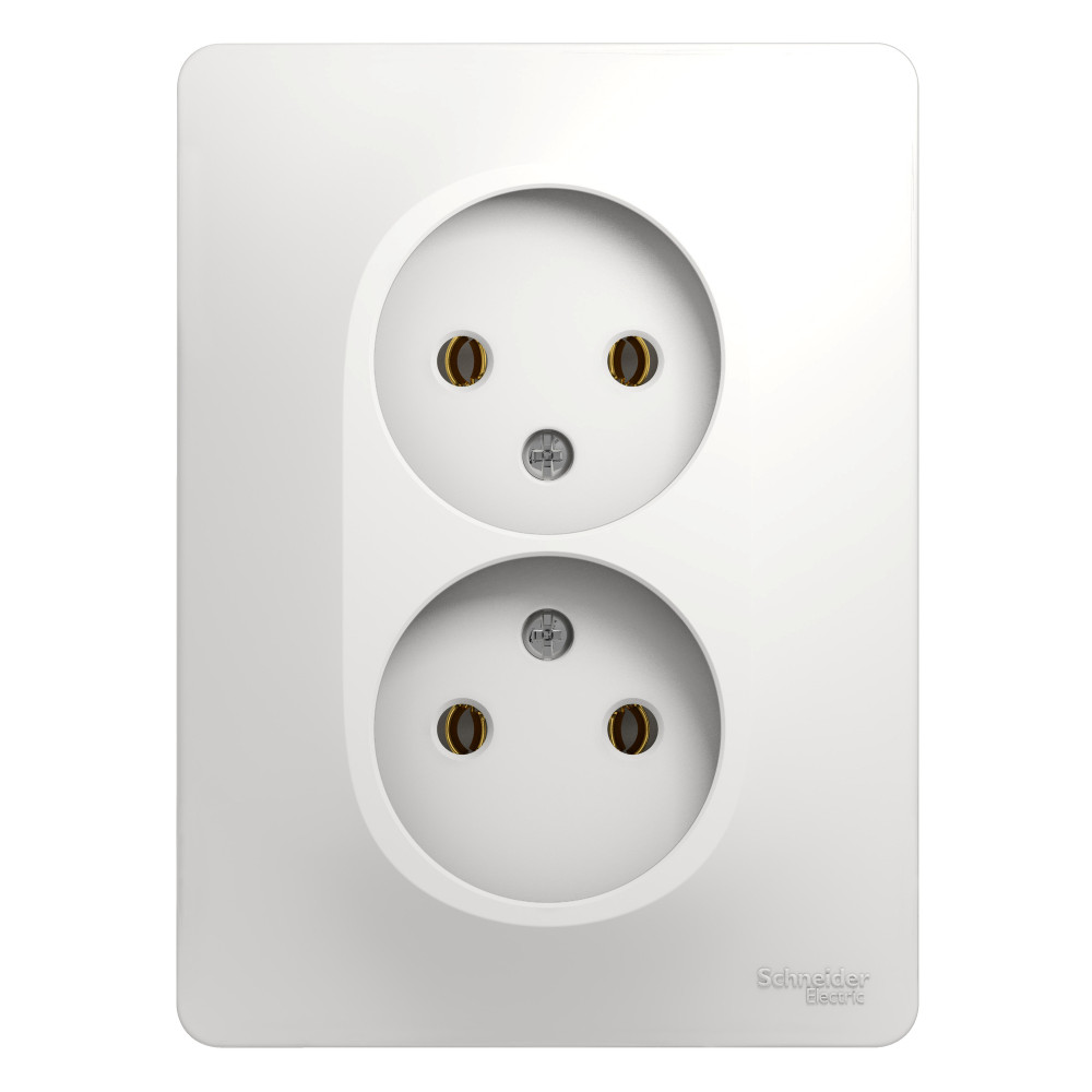 System Electric Glossa розетка 2-я без заземления белый