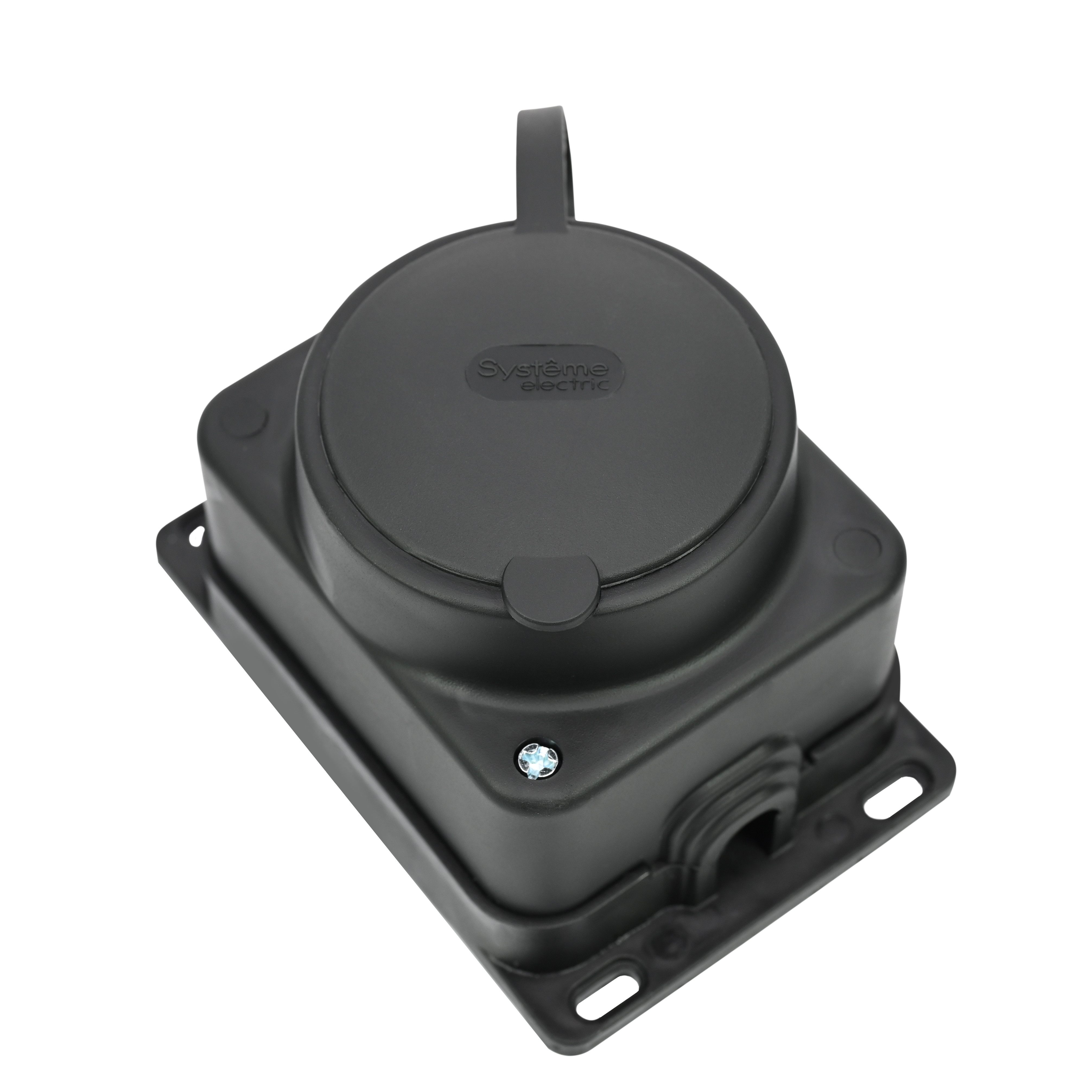 multiset розетка каучуковая 1-я, 2к+з 16а/250в ip44 чёрная systeme electric