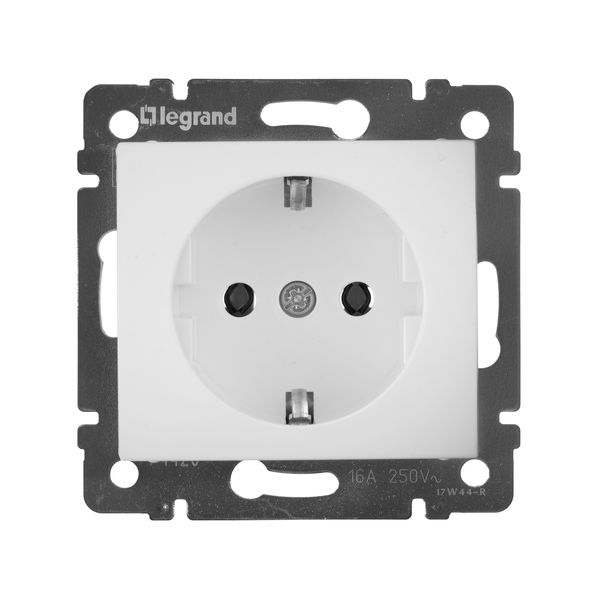 legrand valena розетка 1-я с заземлением белая