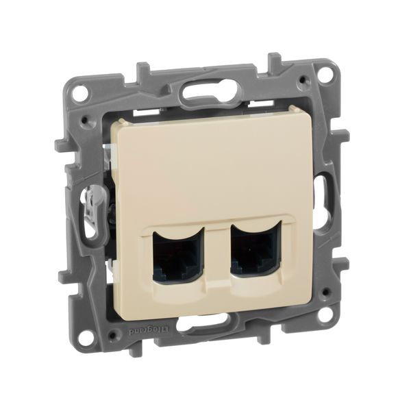 legrand etika розетка компьютерная 2-я rj-45 utp 8 контактов 1 выход 5 кат. слоновая кость