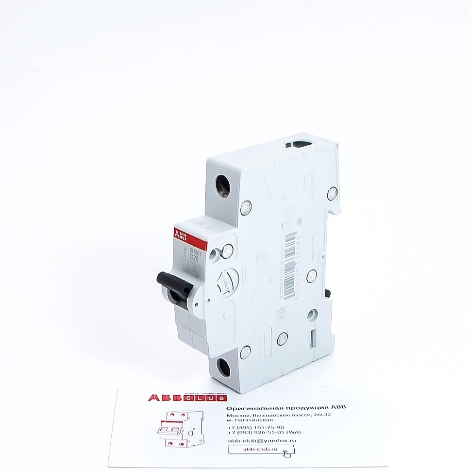 abb автоматический выключатель sh201 (хар-ка c) 1p с25а 6ka 2cds211001r0254