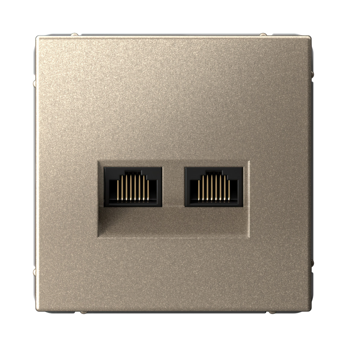 system electric artgallery розетка компьютерная 2xrj45 6е кат. шампань gal000588