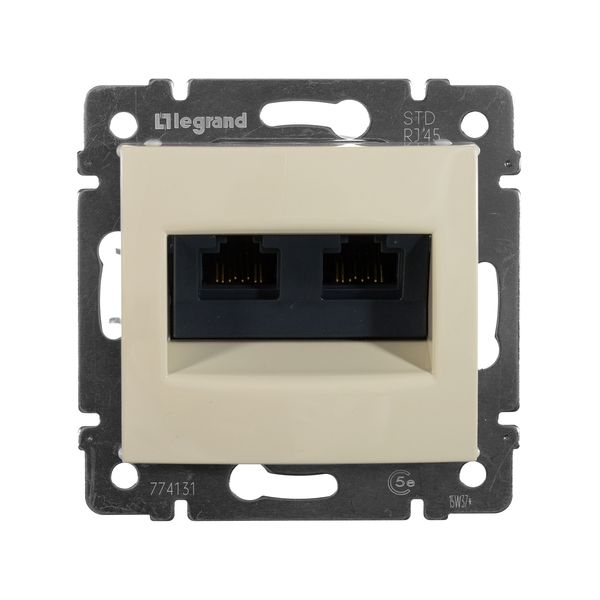 legrand valena розетка компьютерная 2-я rj-45 utp 300мгц 8 контактов 2 выхода 5 кат. слоновая кость