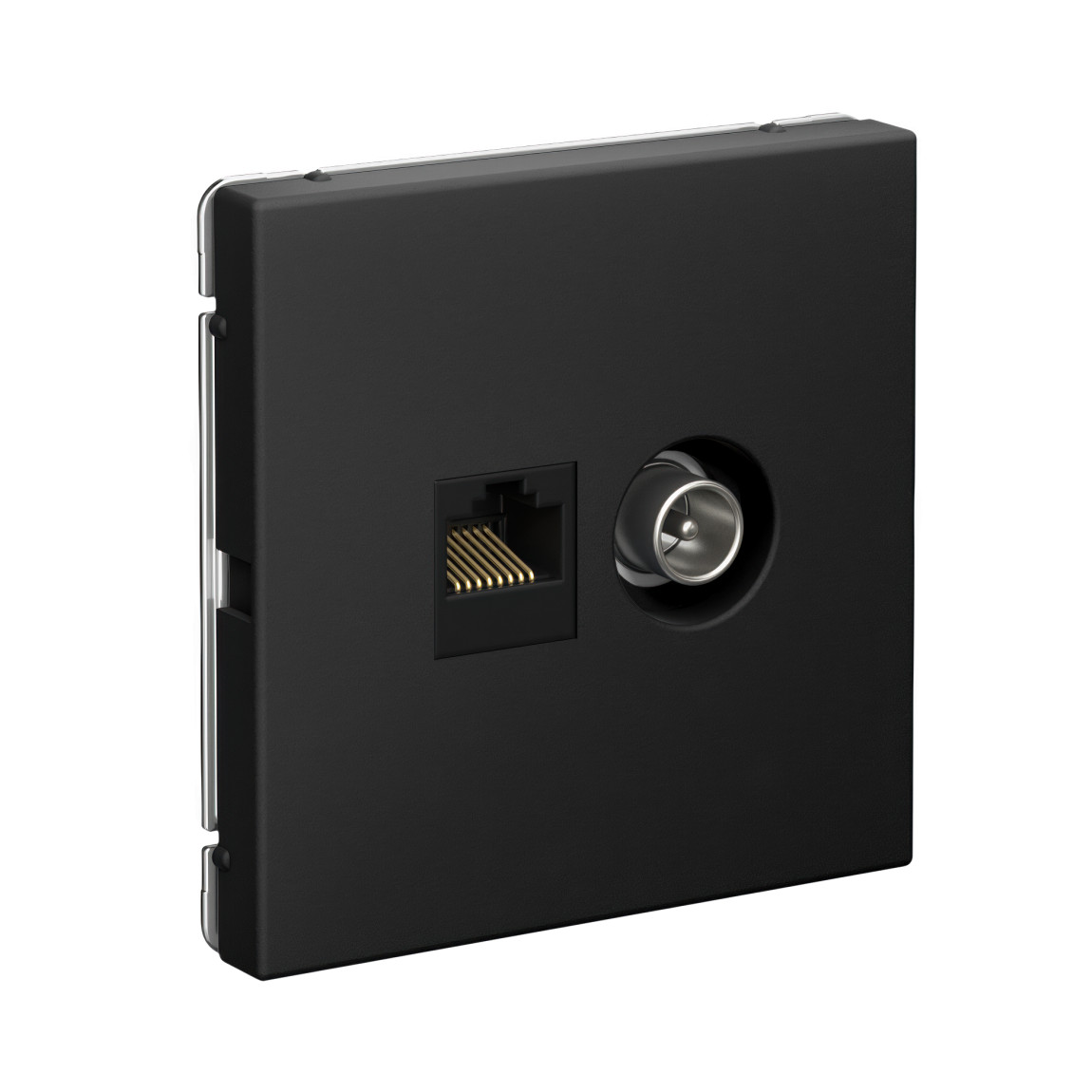 system electric artgallery розетка тв+компьютерная rj45 5е кат.карбон gal001089
