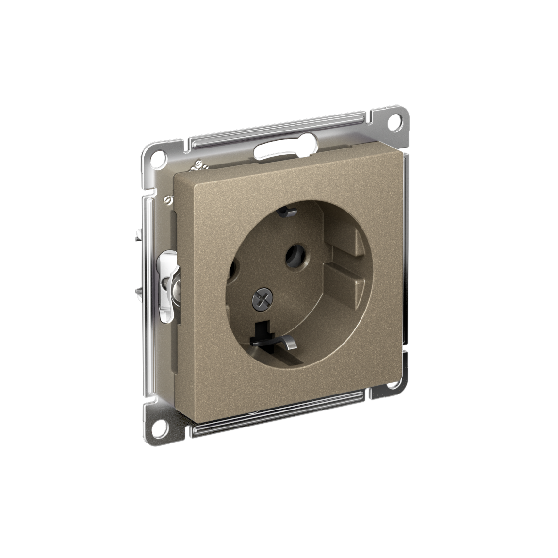 Systeme Electric ATLASDESIGN розетка 1-я с заземлением шампань