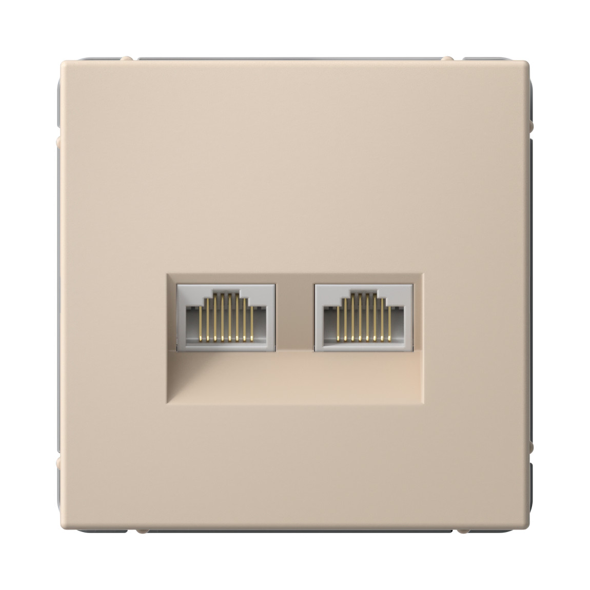 system electric artgallery розетка компьютерная 2xrj45 6е кат. песочный gal001288