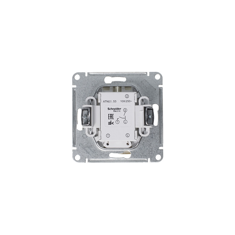 systeme electric atlasdesign, выключатель 2-клавишный с подсветкой алюминий atn000353