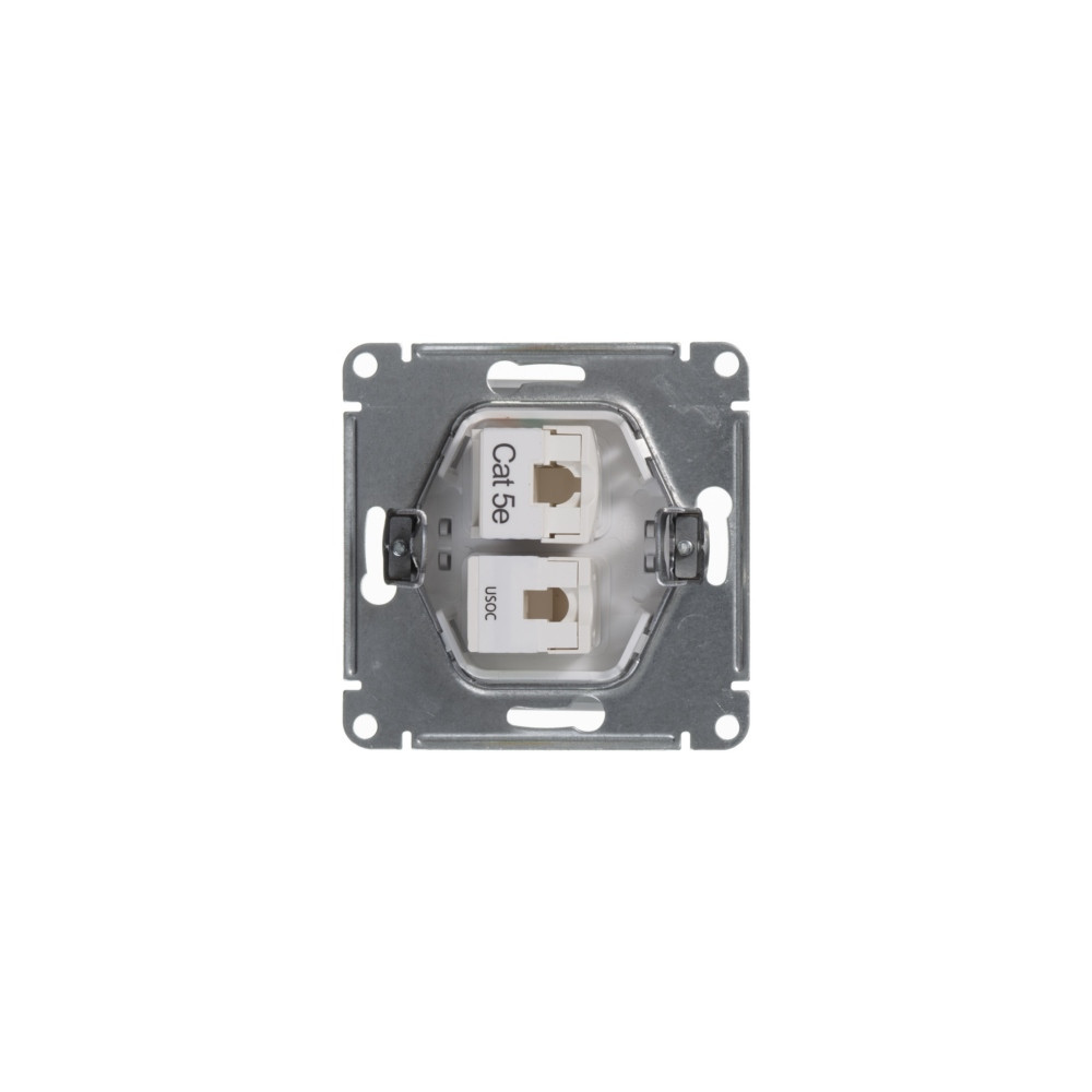 system electric glossa розетка двойная rj11+rj45 5е кат. белый