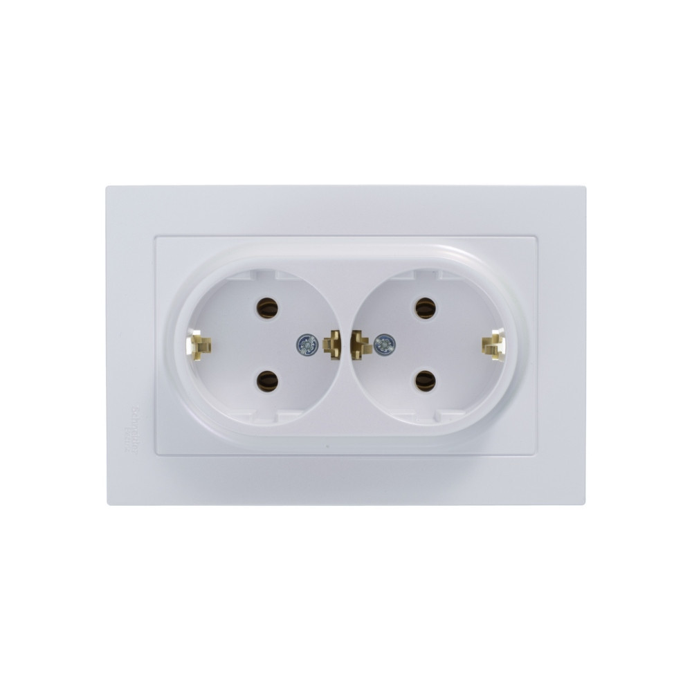systeme electric atlasdesign розетка 2-я с заземлением жемчуг