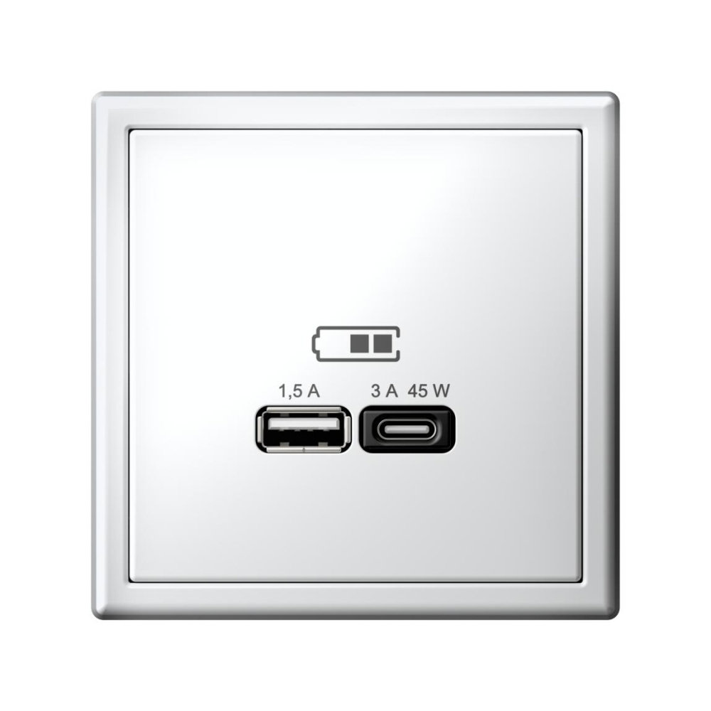 system electric artgaller розетка 2-я usb+usb type c, 45вт; 5в / 1,5-3а ввысокоскор. лотос gal001329