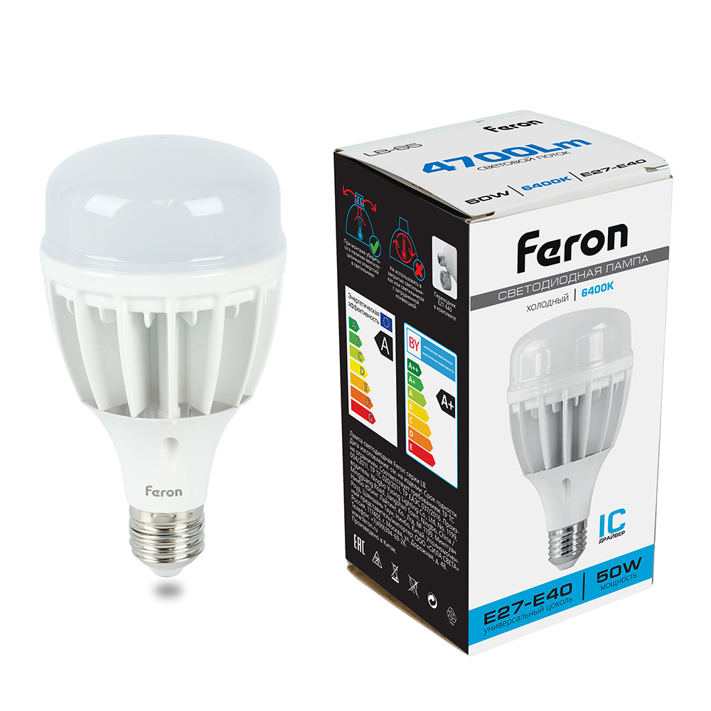 Лампа светодиодная LB-65 T100 промышленная E27-E40 50W 6400K Feron