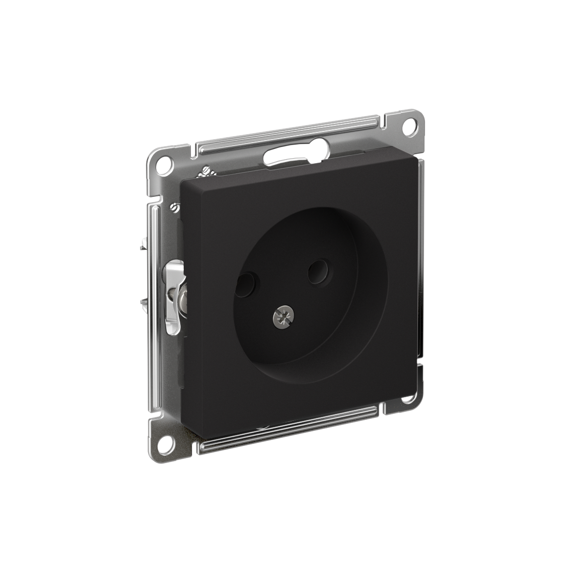Systeme Electric ATLASDESIGN розетка 1-я без заземления карбон