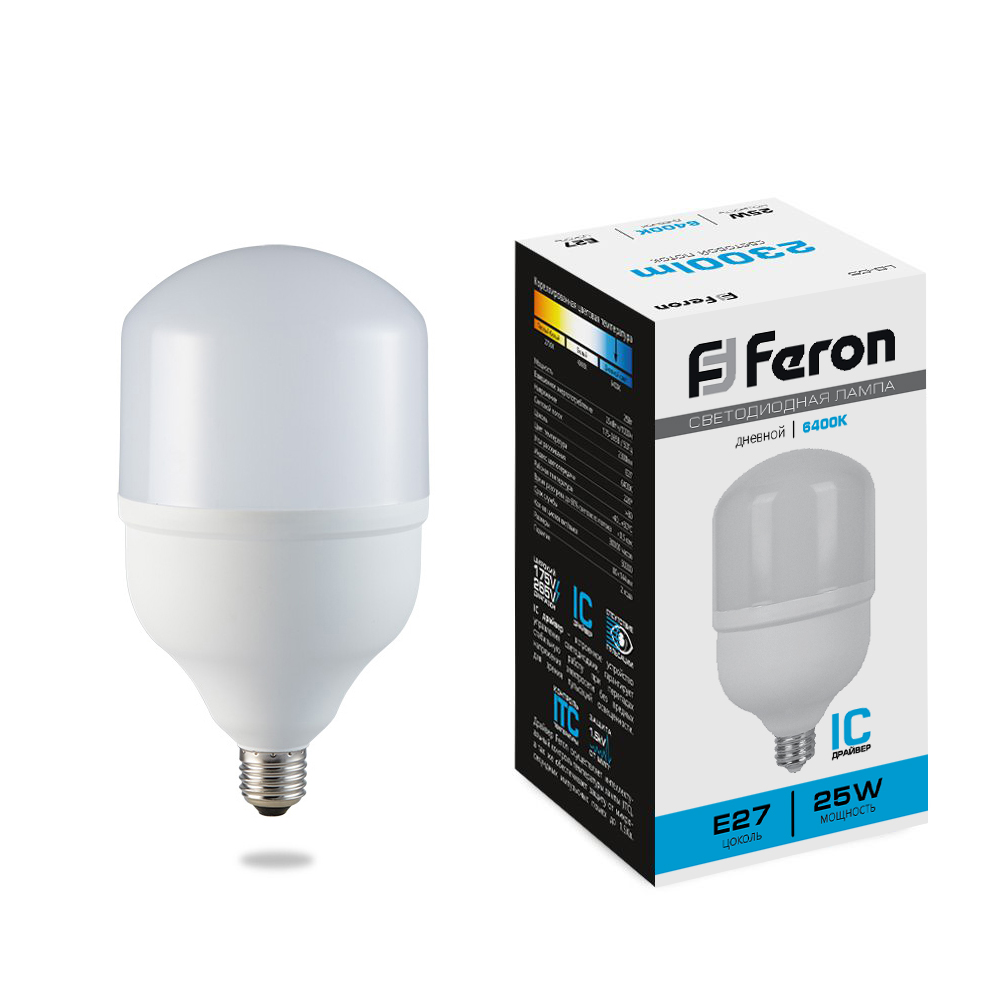 Лампа светодиодная LB-65 T80 25W 175-230V E27 6400K Feron