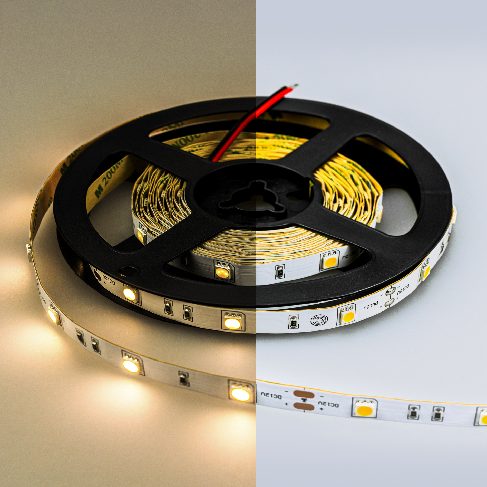 5050 лента светодиодная открытая ip20 12v 7,2 вт/м 30led/м 3000к теплый белый eleganz (5м/цена за 1м)