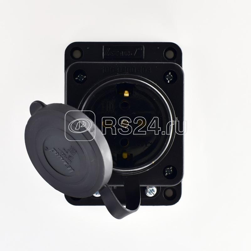 Розетка каучук 1-я с заземлением настенная 16А 250V Lezard