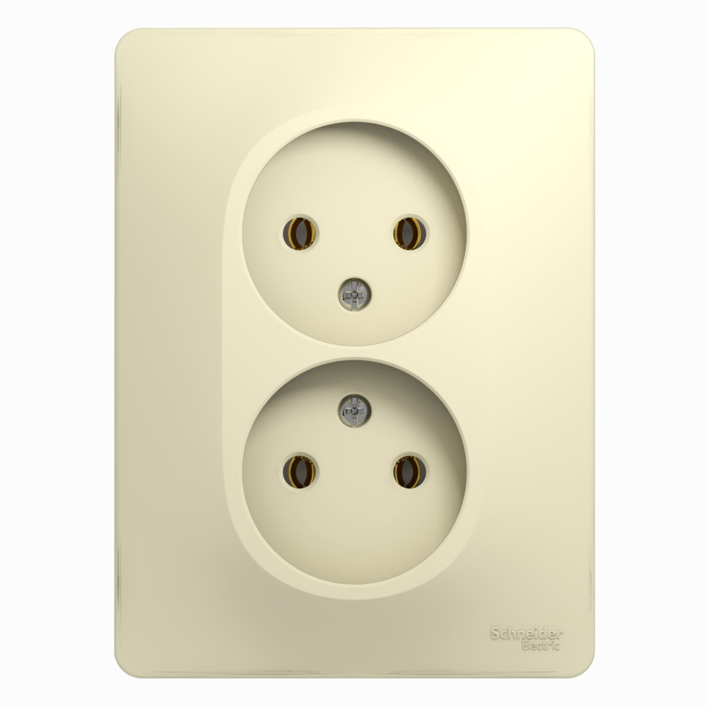 System Electric Glossa розетка 2-я без заземления бежевый