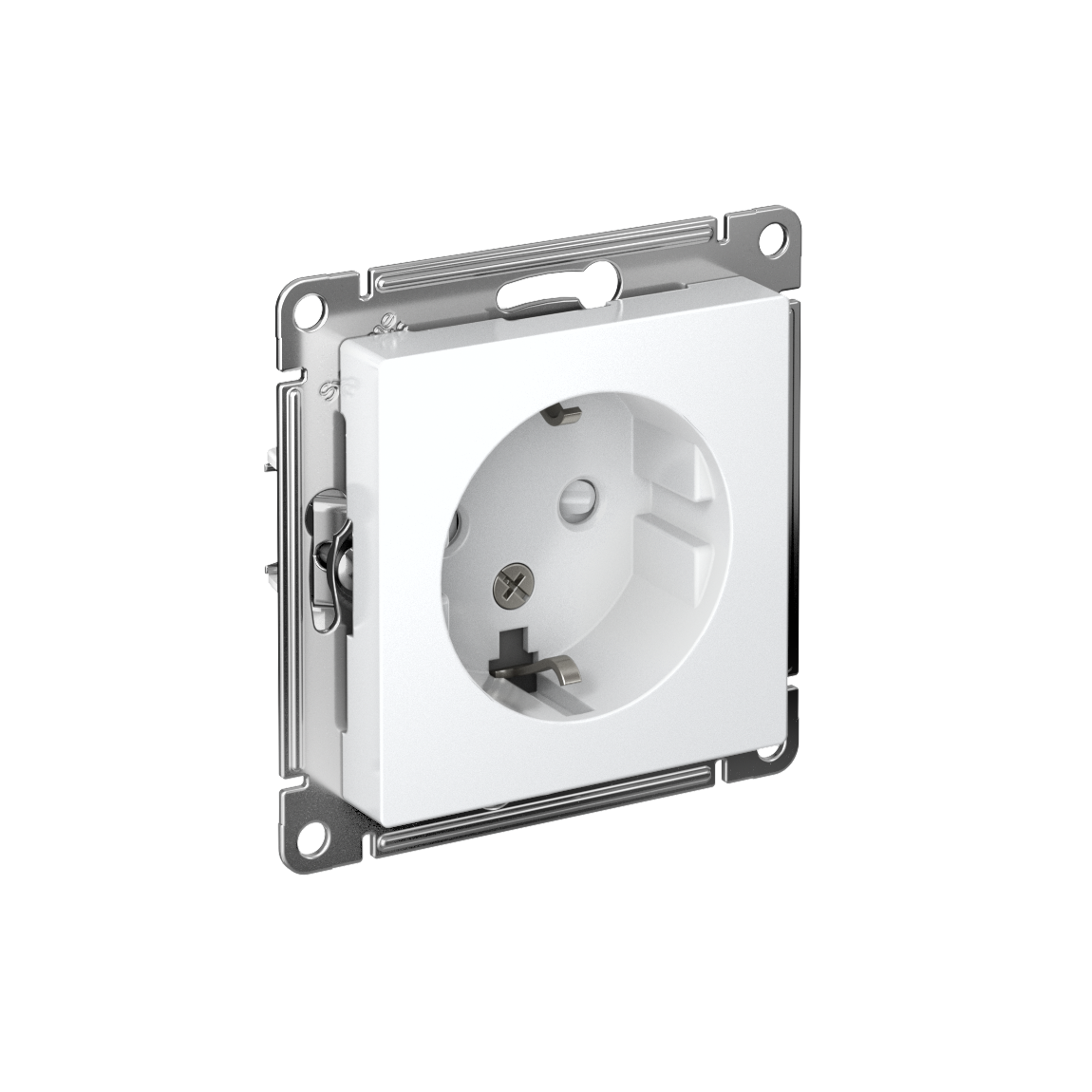 Systeme Electric ATLASDESIGN розетка 1-я с заземлением со шторками лотос