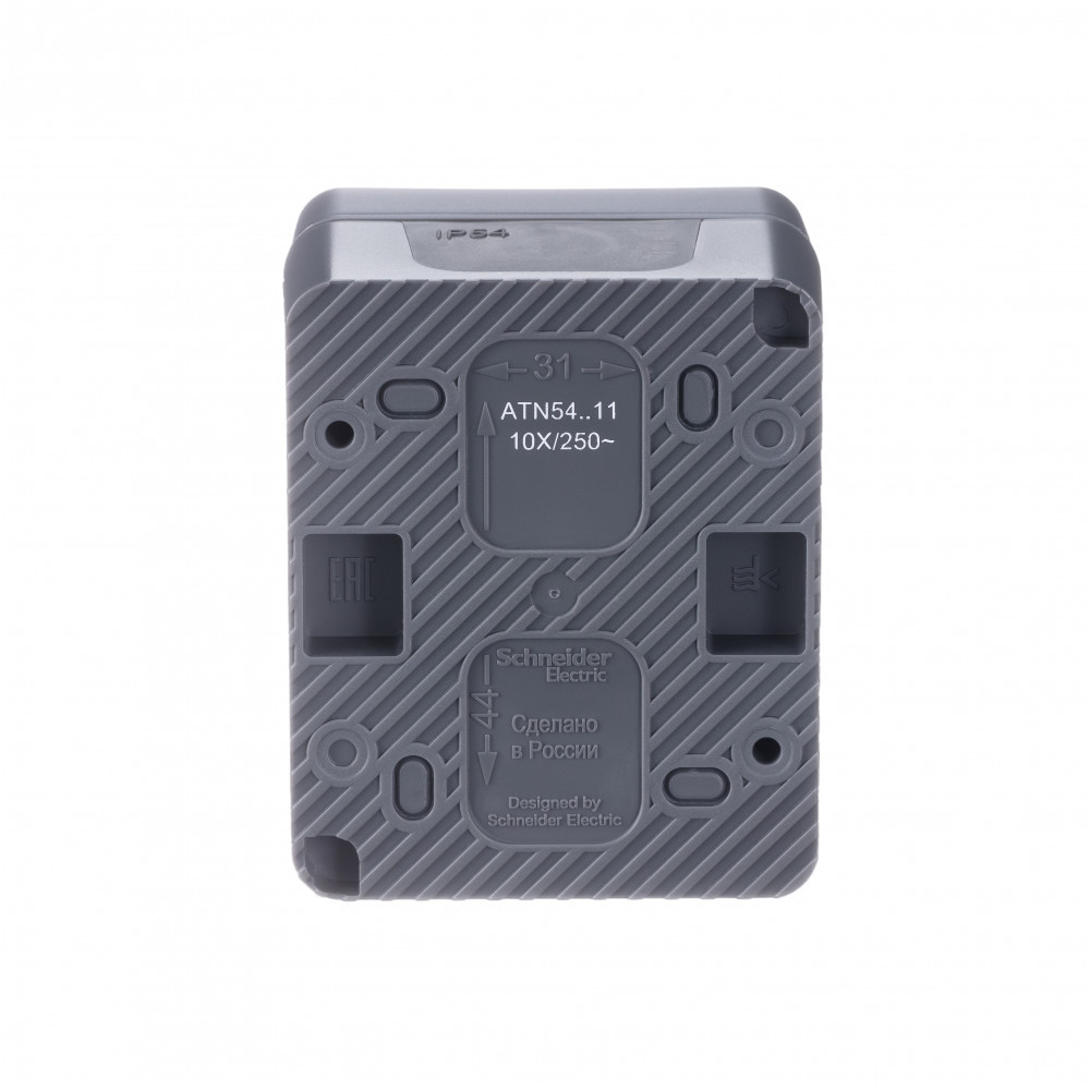 atlasdesign profi54 о/у выключатель 1-клавишный 10а антрацит ip54 atn544011