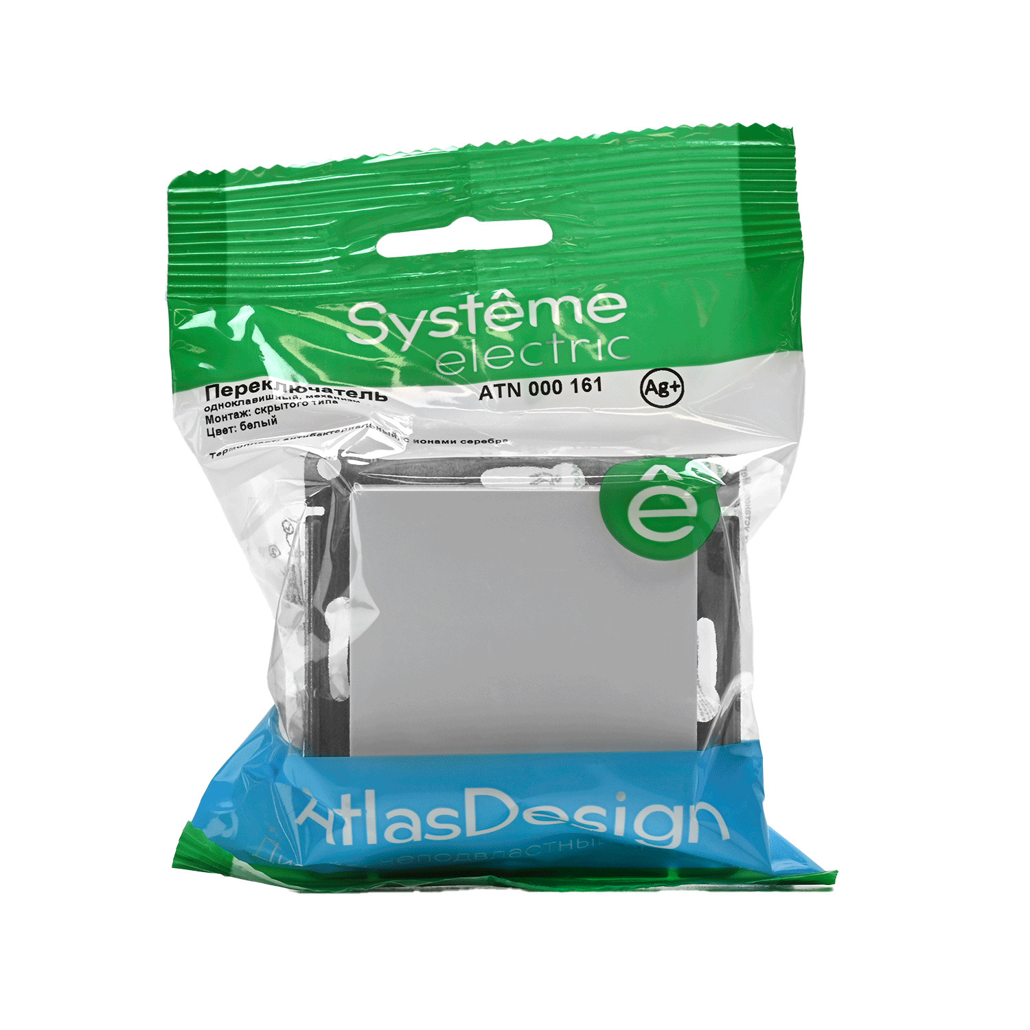 systeme electric atlasdesign, переключатель 1-клавишный белый atn000161