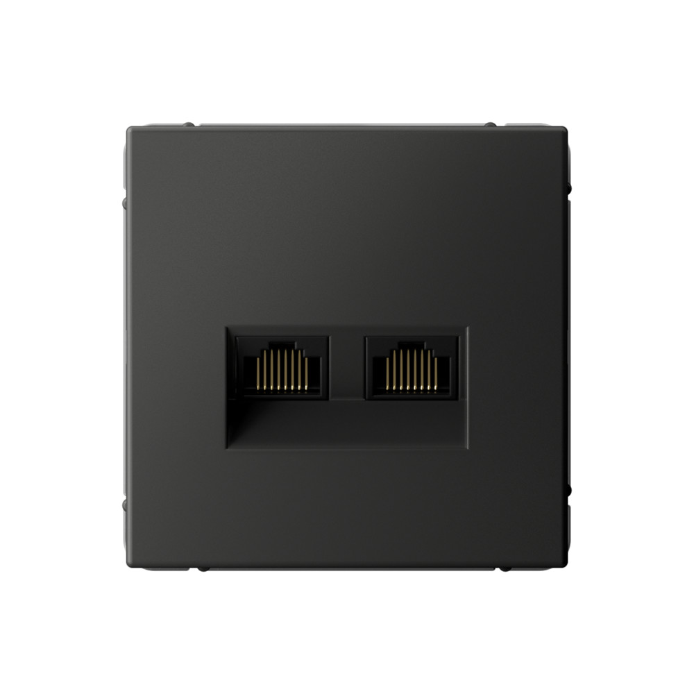 System Electric ArtGallery розетка компьютерная 2xRJ45 6е кат. базальт GAL001488
