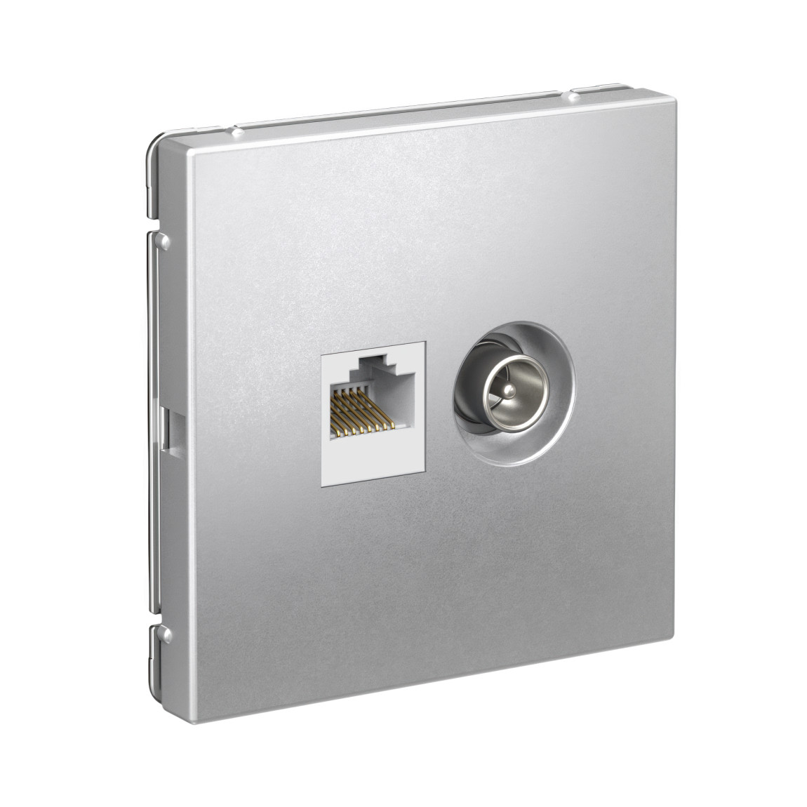 system electric artgallery розетка тв+компьютерная rj45 5е кат. алюминий gal000389