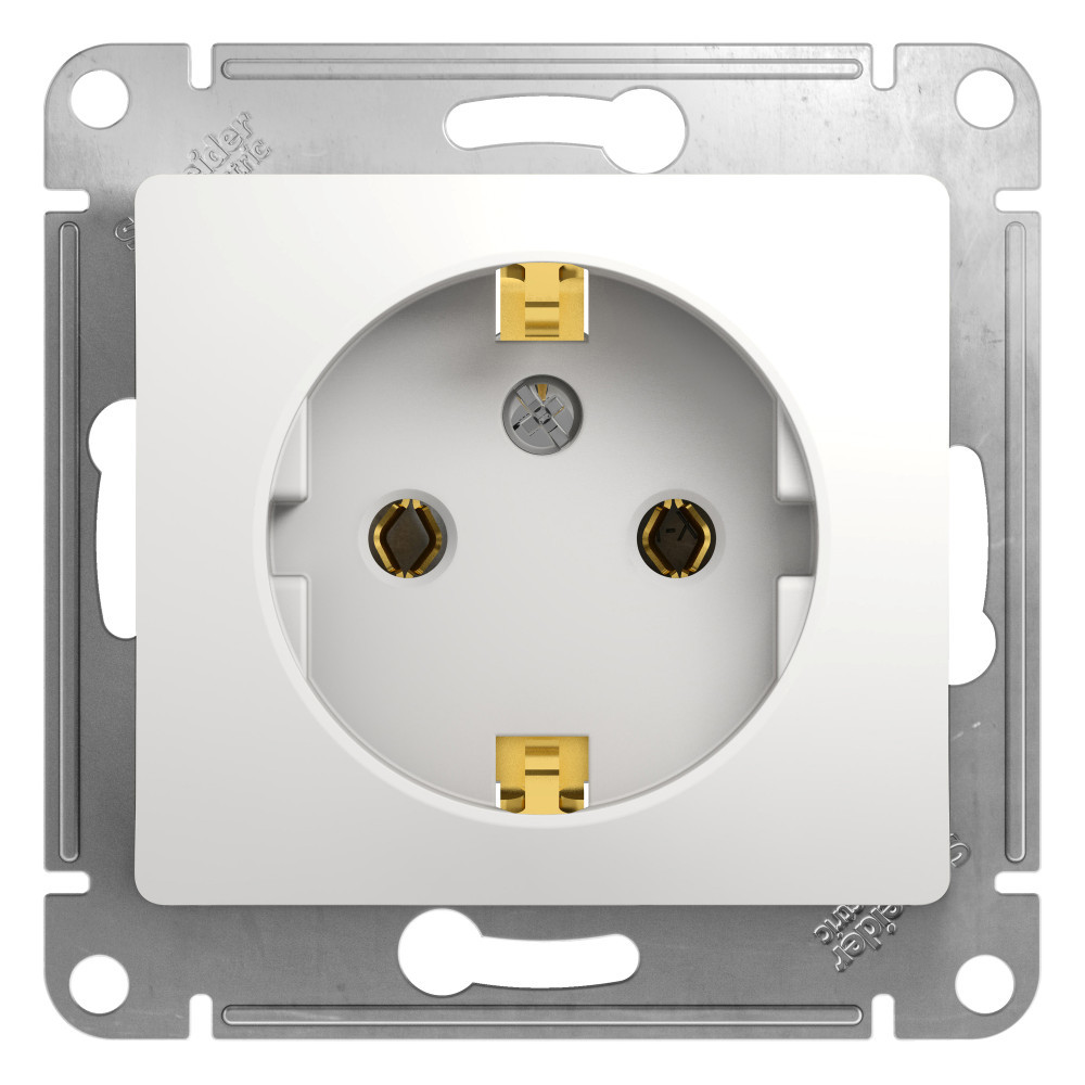 System Electric Glossa розетка 1-я с заземлением белый