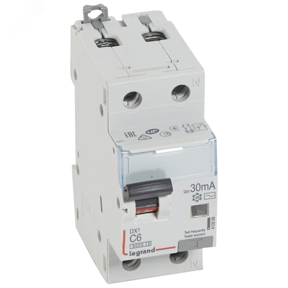legrand 410999 авдт дифференциальный автоматический выключатель dx3 2р 6a 30ма 10ка тип ас