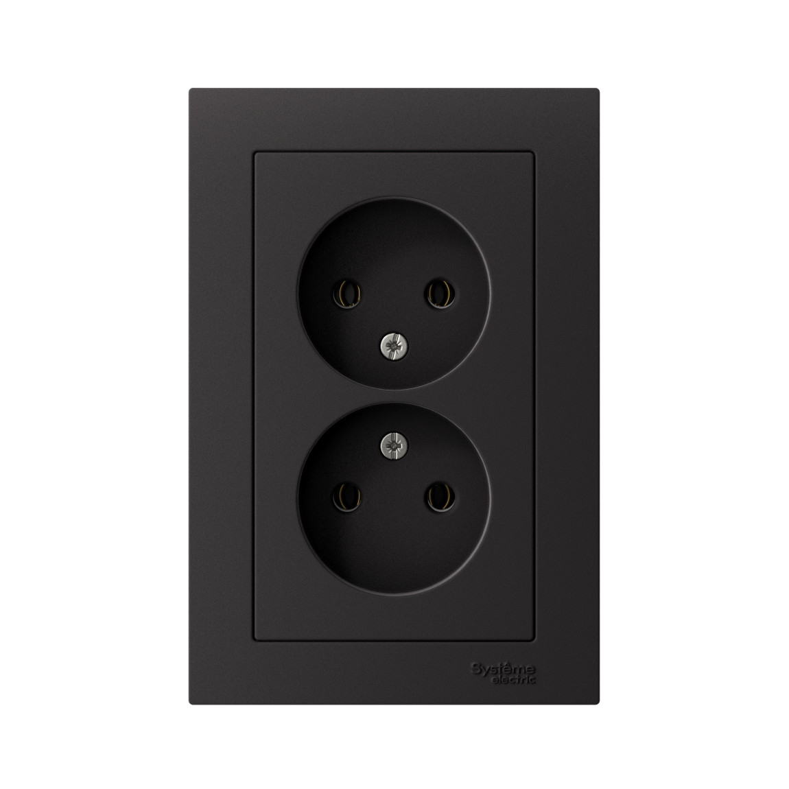 systeme electric atlasdesign розетка 2-я без заземления карбон