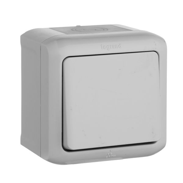legrand quteo ip-44 выключатель 1 клавишный серый (10уп)