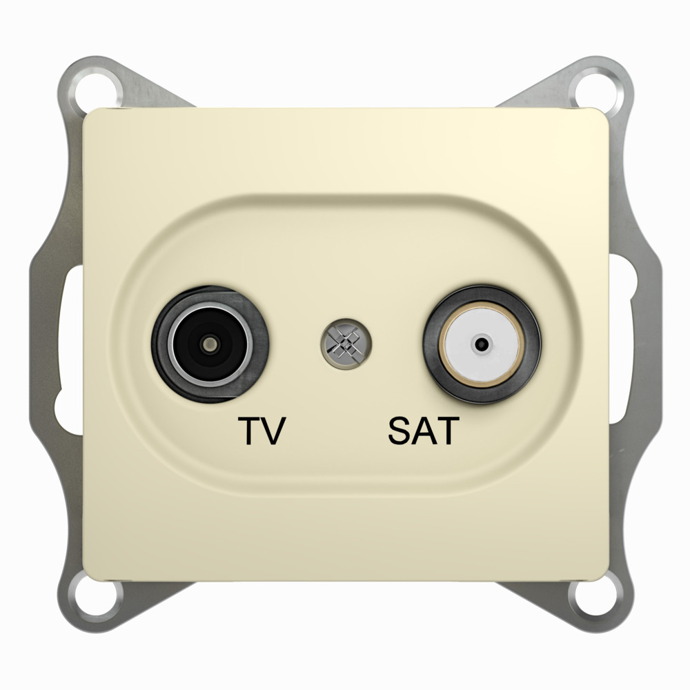 System Electric Glossa розетка TV+SAT проходная 4dB бежевый