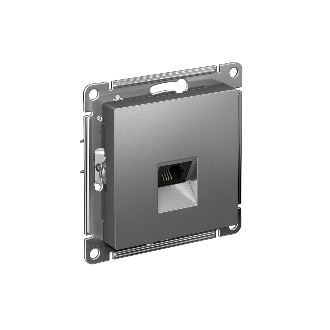 systeme electric atlasdesign розетка телефонная 1-я rj11 сталь