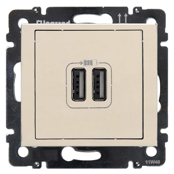 Legrand Valena розетка USB 2-я 1500 мА слоновая кость