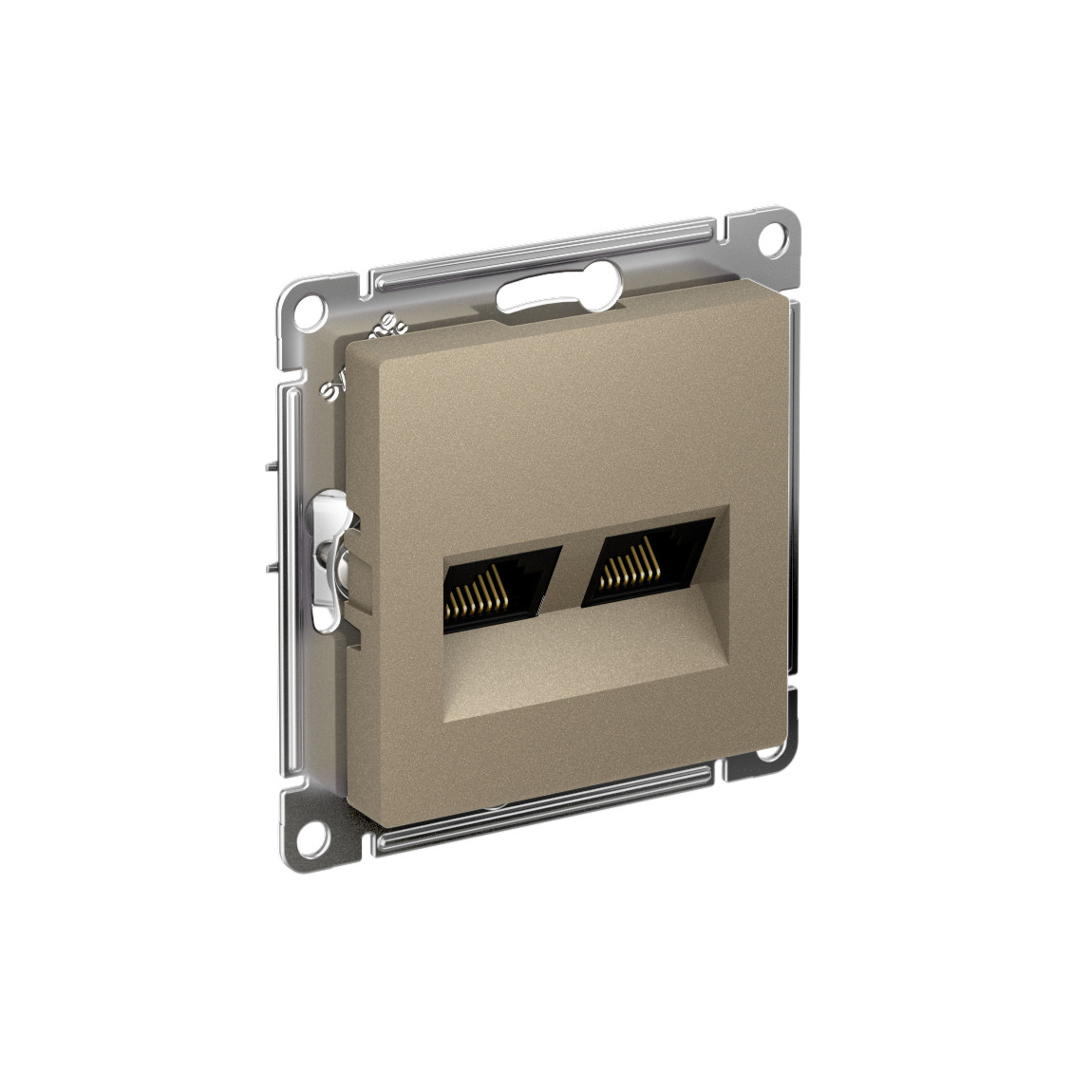 systeme electric atlasdesign розетка двойная rj45+rj45 5е кат. шампань