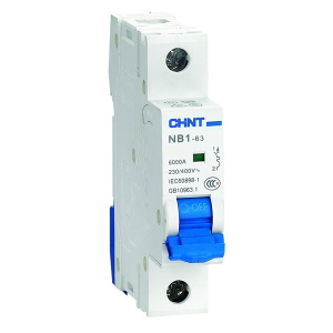 автоматический выключатель chint nb1-63 1p 10a 6ка х-ка c (db) (r) 179614