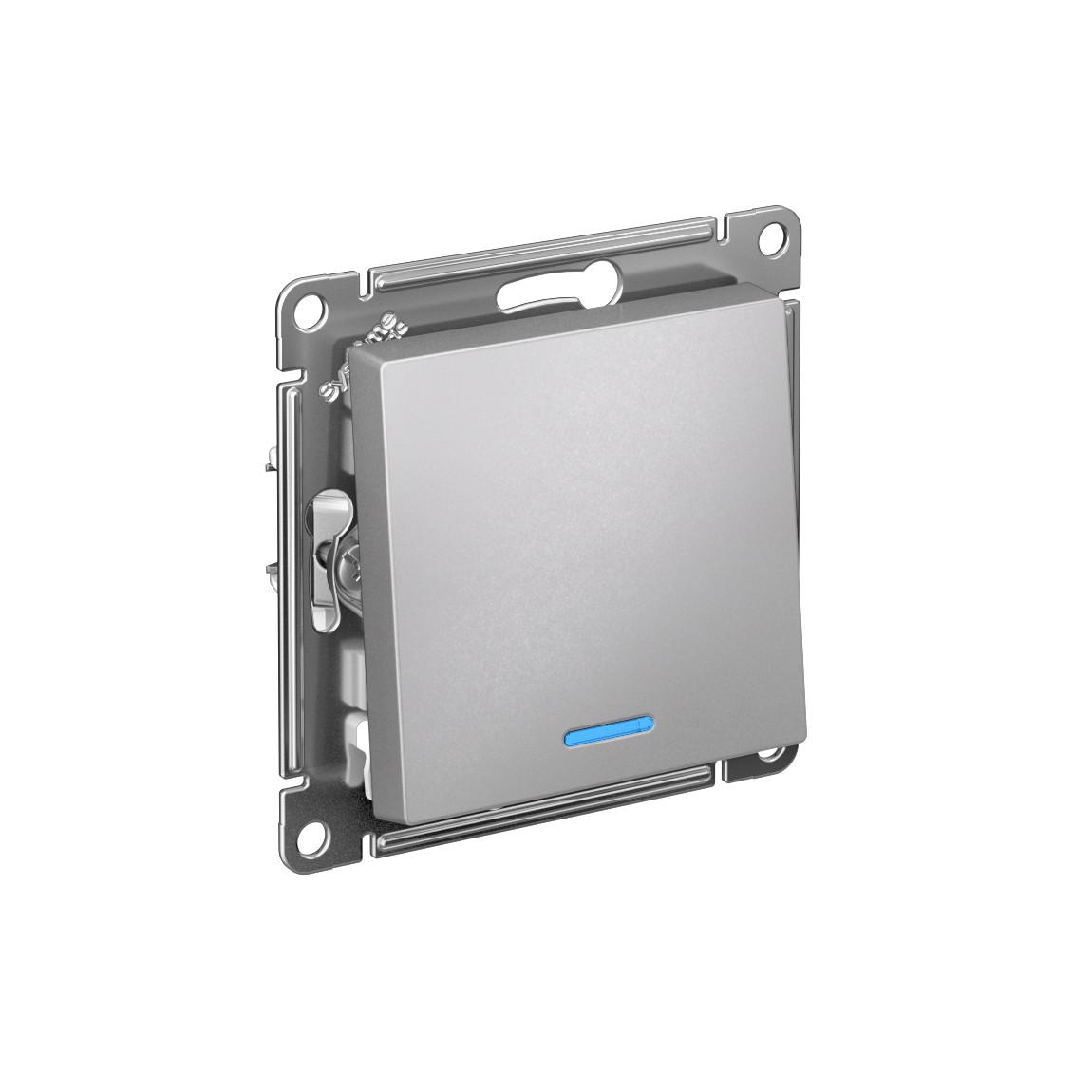 Systeme Electric ATLASDESIGN, переключатель 1-клавишный с подсветкой алюминий ATN000363