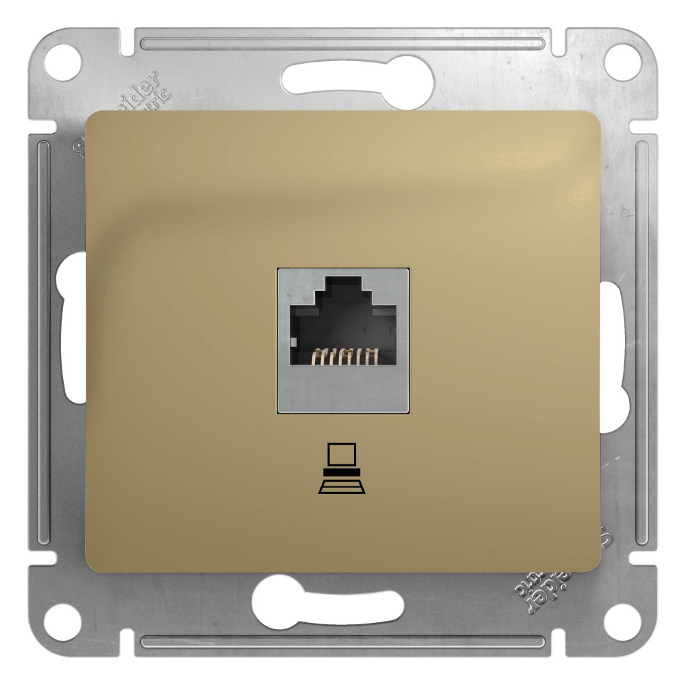 System Electric Glossa розетка компьютерная 1-я RJ45 5е кат. титан