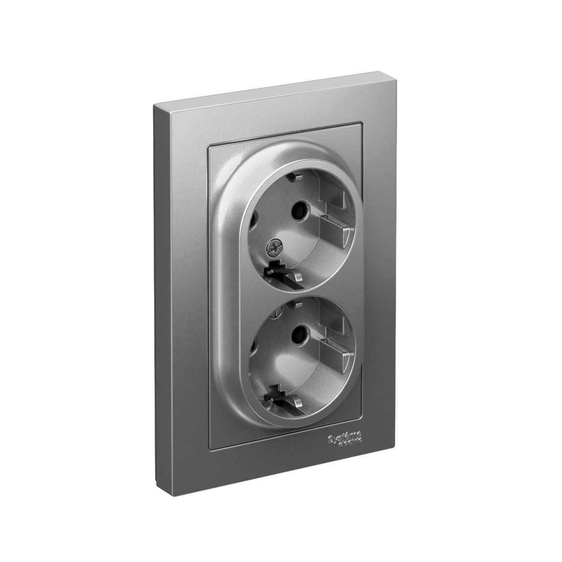 Systeme Electric ATLASDESIGN розетка 2-я с заземлением сталь