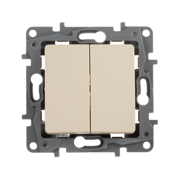 legrand etika выключатель 2 клавишный слоновая кость