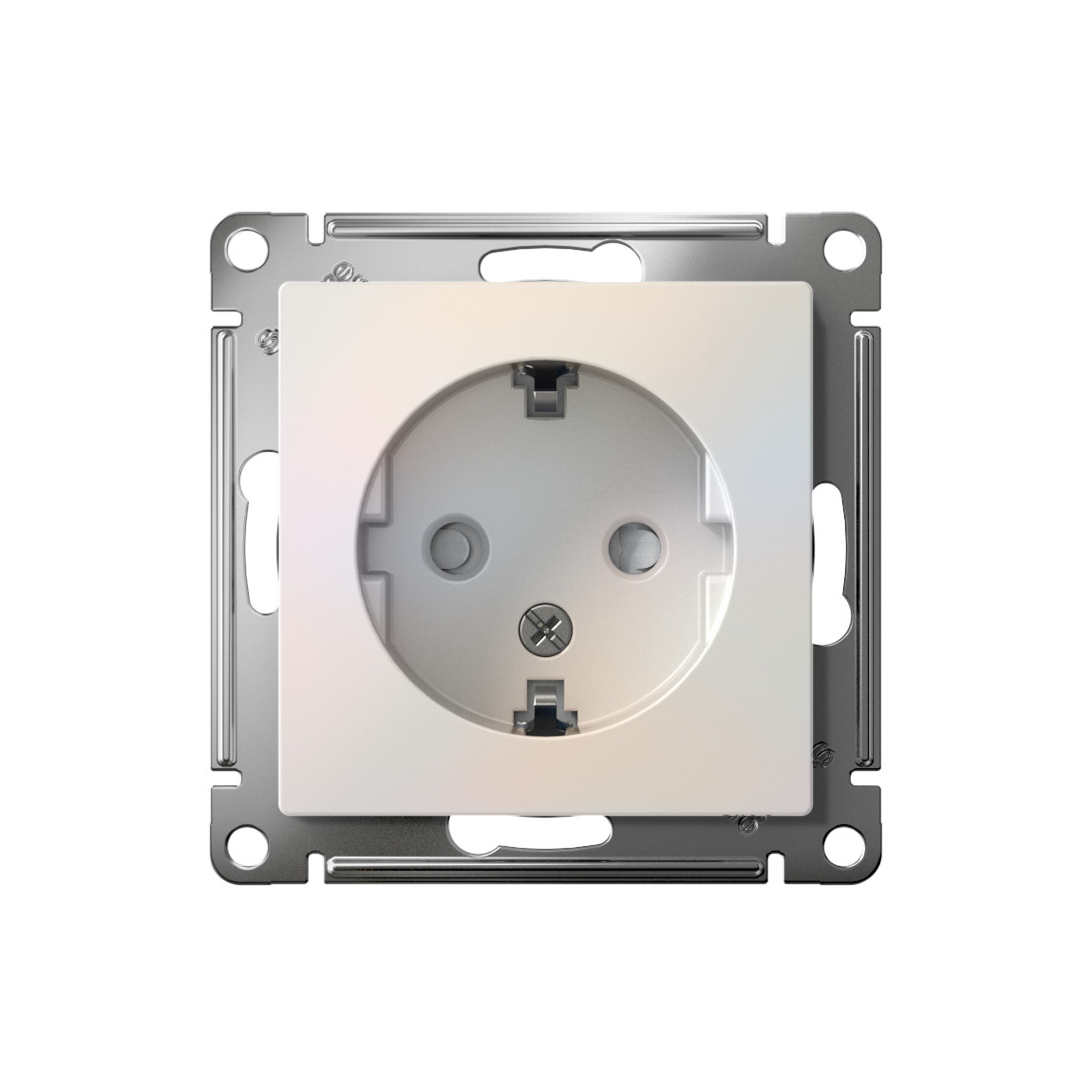 systeme electric atlasdesign розетка 1-я с заземлением со шторками жемчуг