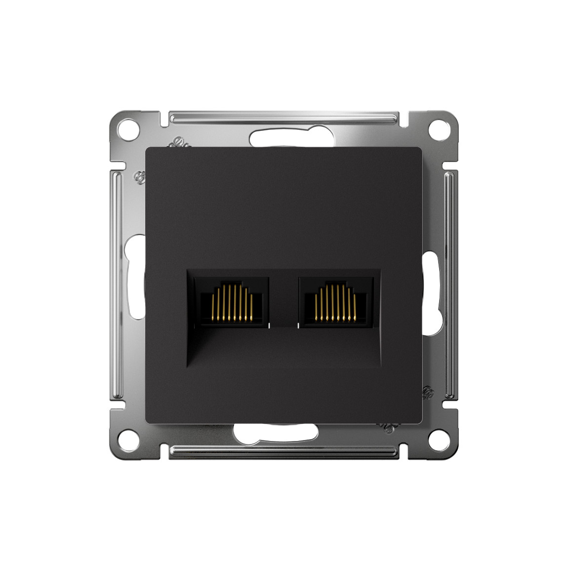 systeme electric atlasdesign розетка двойная rj45+rj45 5е кат.карбон