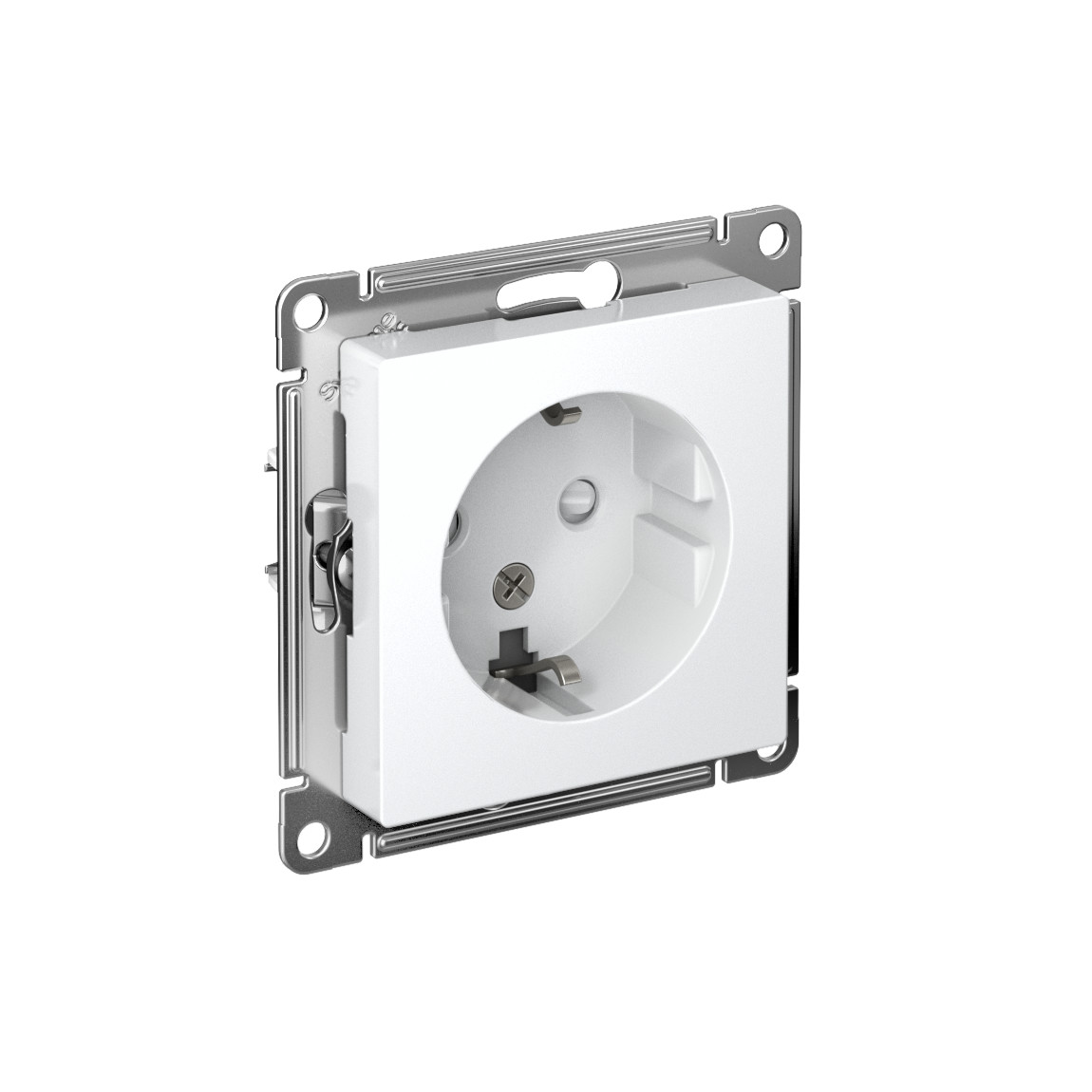 systeme electric atlasdesign розетка 1-я с заземлением со шторками лотос