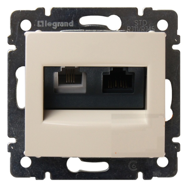Legrand Valena розетка компьютерная RJ-45 кат.6 UTP+розетка телефонная RJ-11 слоновая кость