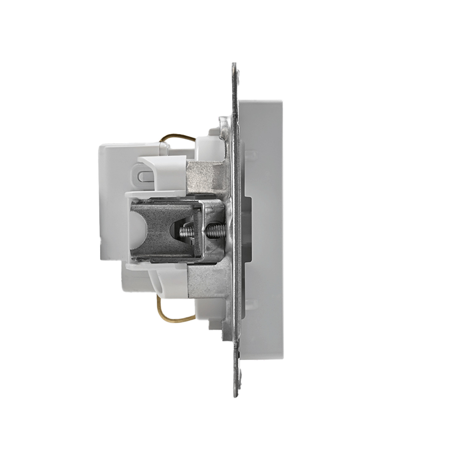 systeme electric atlasdesign, розетка 1-я с заземлением со шторками белый atn000145
