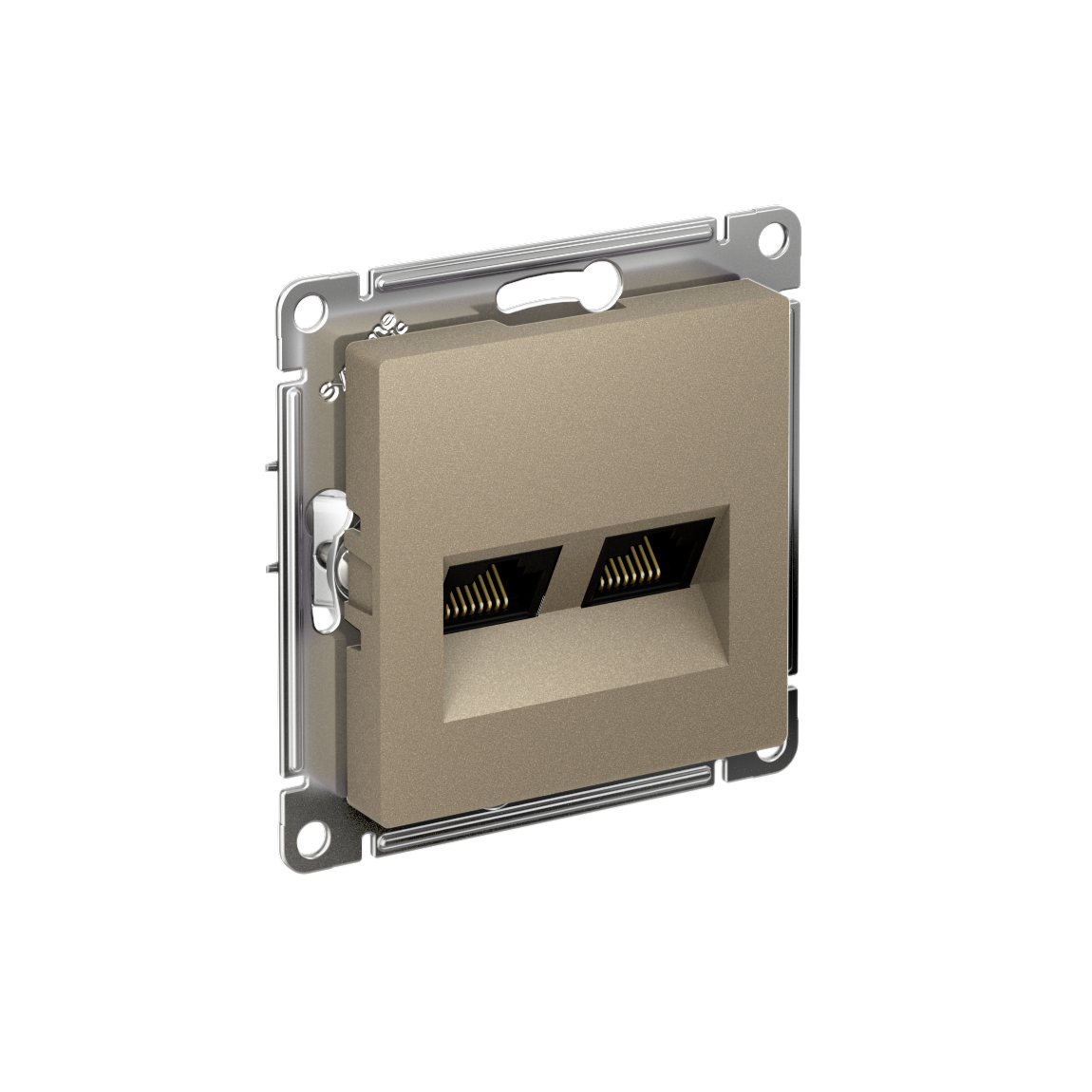 Systeme Electric ATLASDESIGN розетка двойная RJ45+RJ45 5е кат. шампань