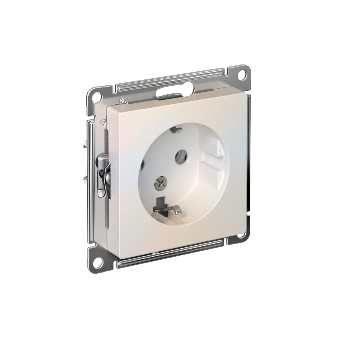 systeme electric atlasdesign розетка 1-я с заземлением жемчуг