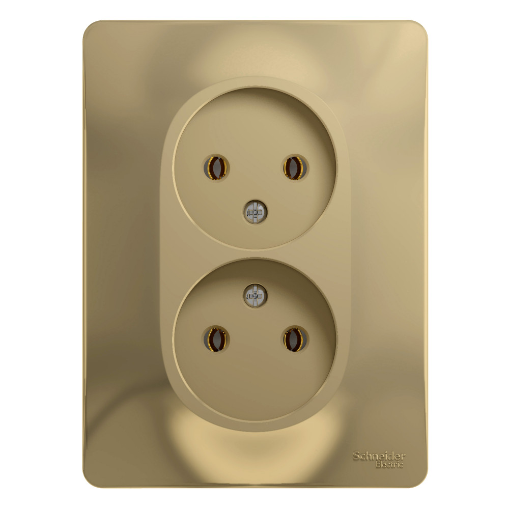 System Electric Glossa розетка 2-я без заземления титан