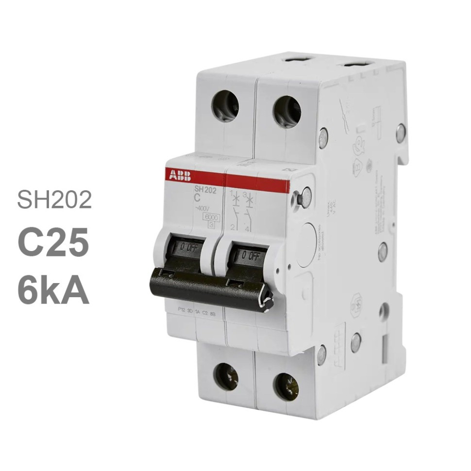 abb автоматический выключатель sh202 2p 25а 6ka 2cds212001r0254