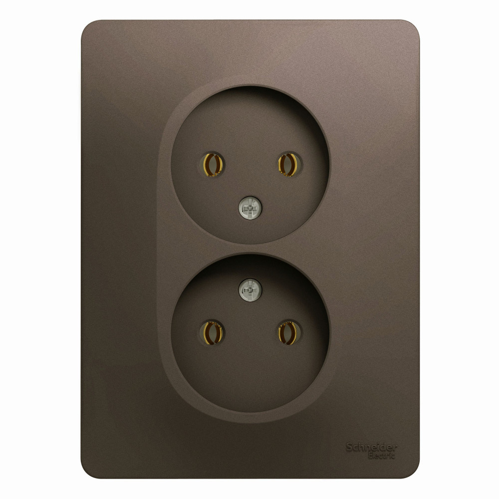 system electric glossa розетка 2-я без заземления шоколад