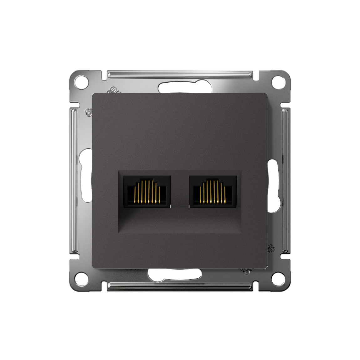 systeme electric atlasdesign розетка двойная rj45+rj45 5е кат. базальт