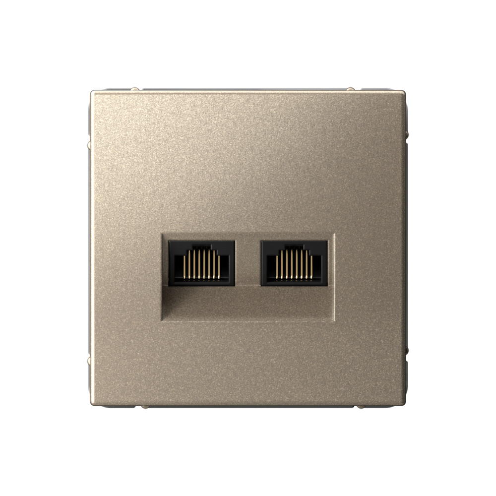 System Electric ArtGallery розетка компьютерная 2xRJ45 6е кат. шампань GAL000588